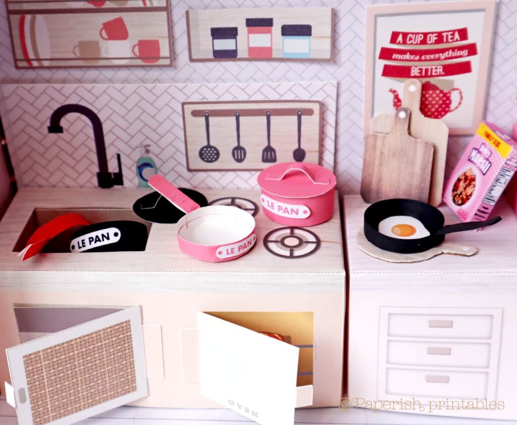 Dollhouse Miniature Pot and Pan Set with Cherry Design CAR1553 