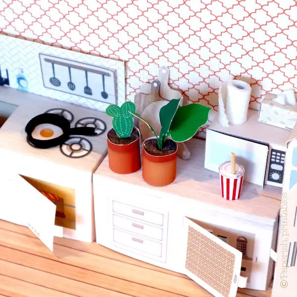 1:12 DIY miniature plants template printables for dollhouse