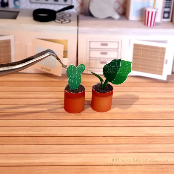 1:12 DIY miniature plants template printables for dollhouse