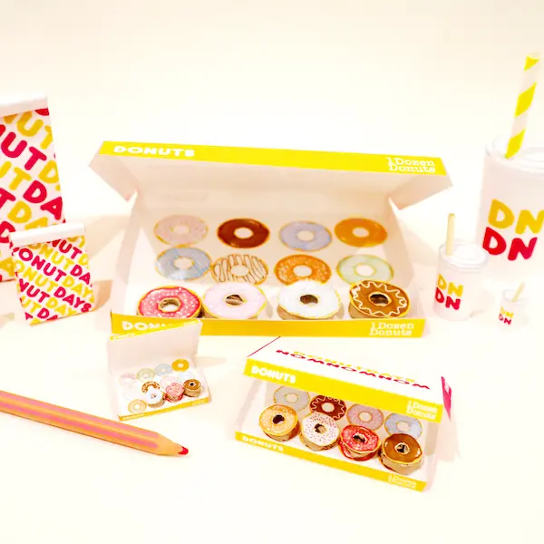 DIY Miniature donuts 1:3, 1:6 and 1:12 scale