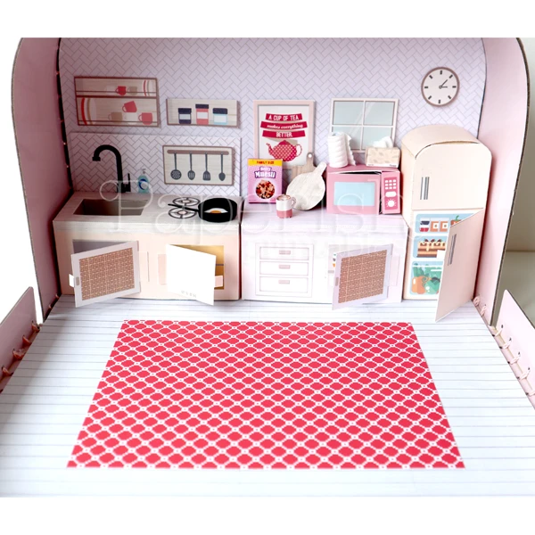 1:12 scale Free printable dollhouse rugs: how to make miniatures on a budget