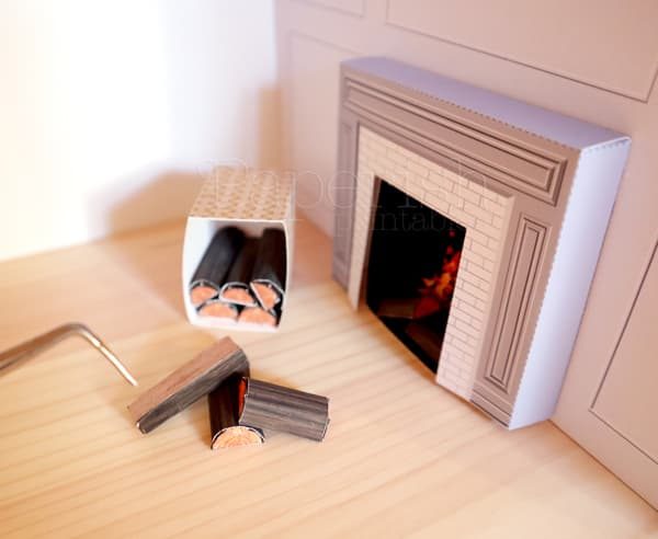 Make your own dollhouse fireplace and firewood