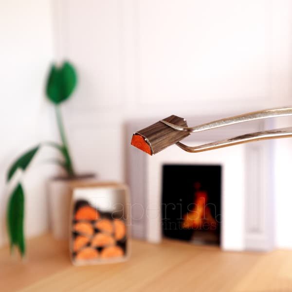 Make your own dollhouse fireplace and firewood