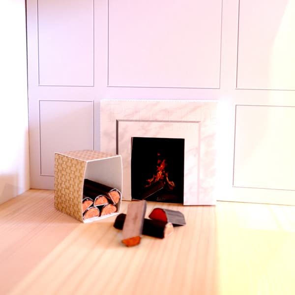 Make your own dollhouse fireplace and firewood
