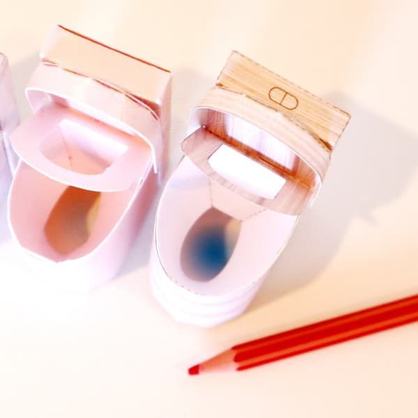 Dollhouse toilet printable templates