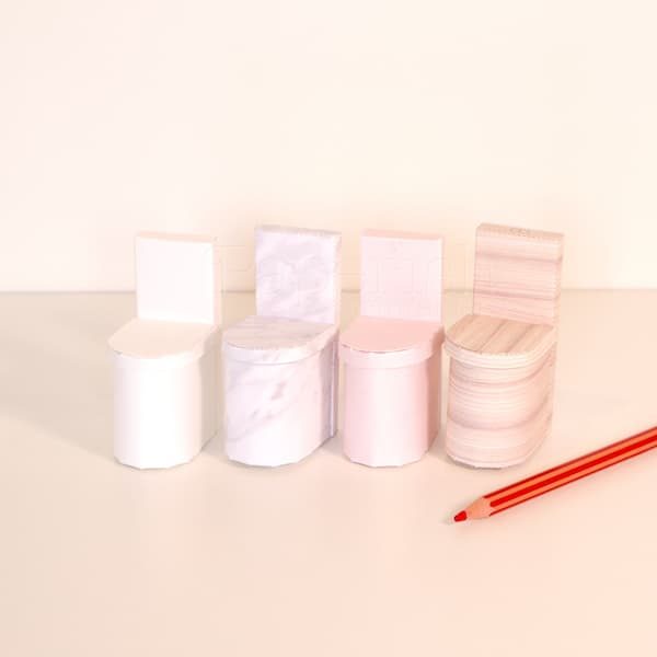 Dollhouse toilet printable templates