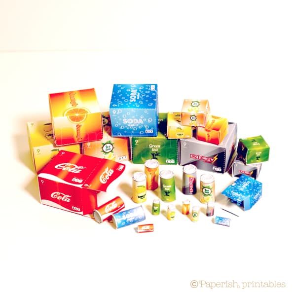 DIY Miniature soft drink cans
