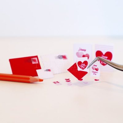 Printable miniature templates of Valentine Day cards