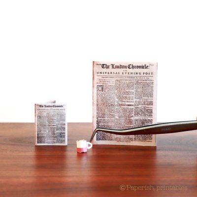 Dollhouse Miniature Denver Post Newspaper with Print 